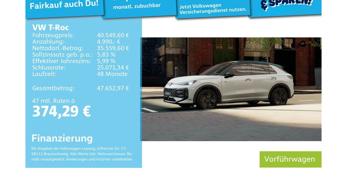 VW T-Roc 9.900 km 38.990 &euro; Mannheim 68309