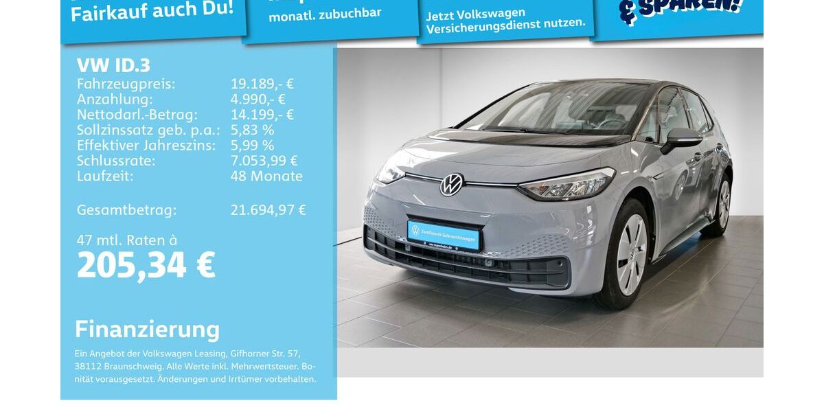 VW ID.3 39.900 km 18.997 &euro; Mannheim 68309