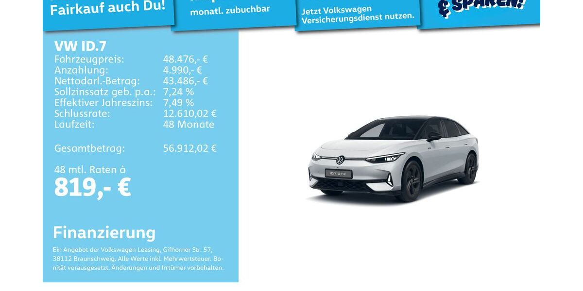 VW ID.7 22.085 km 47.991 &euro; Mannheim 68309