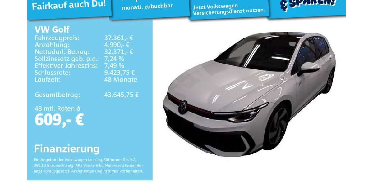 VW Golf 3.280 km 36.492 &euro; Mannheim 68309