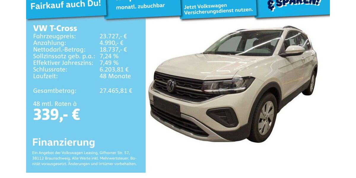 VW T-Cross 7.709 km 23.490 &euro; Mannheim 68309