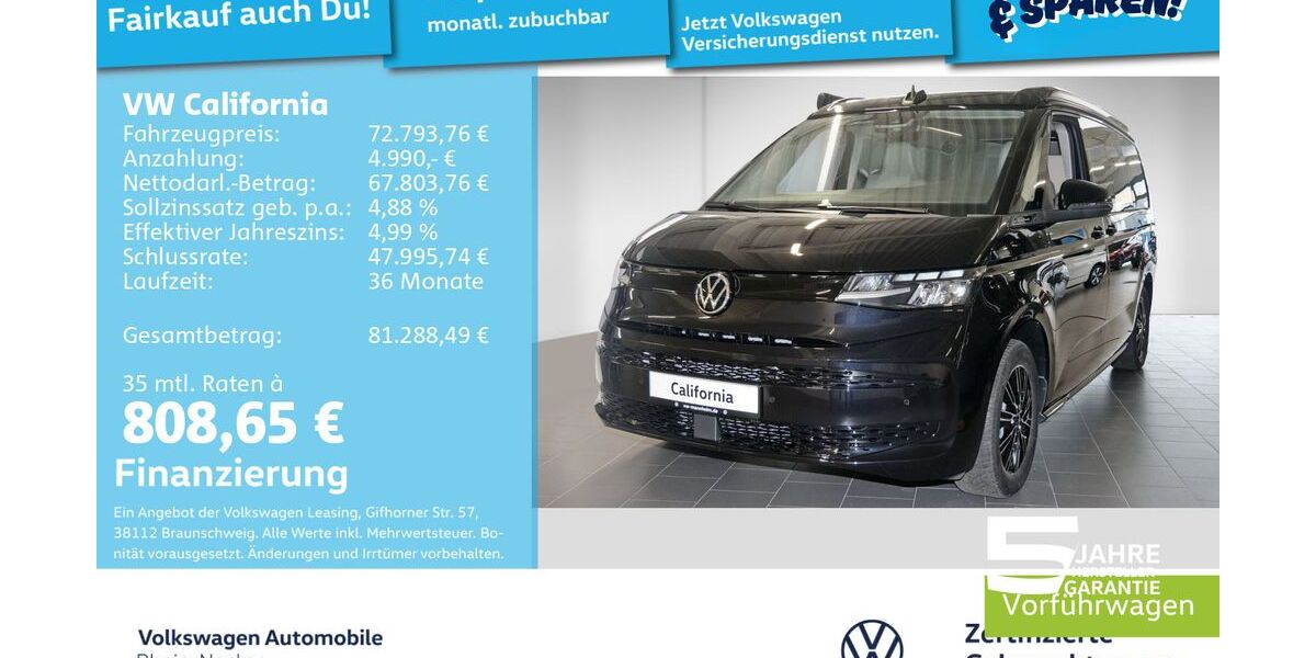 VW T7 California 19.900 km 68.990 &euro; Mannheim 68309