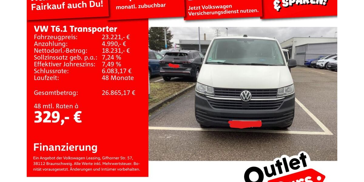 VW T6 Transporter 121.276 km 22.989 &euro; Mannheim 68309