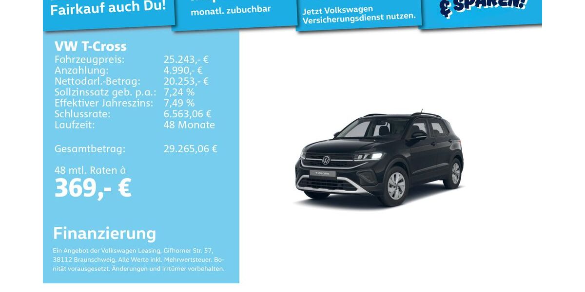 VW T-Cross 3.041 km 24.991 &euro; Mannheim 68309