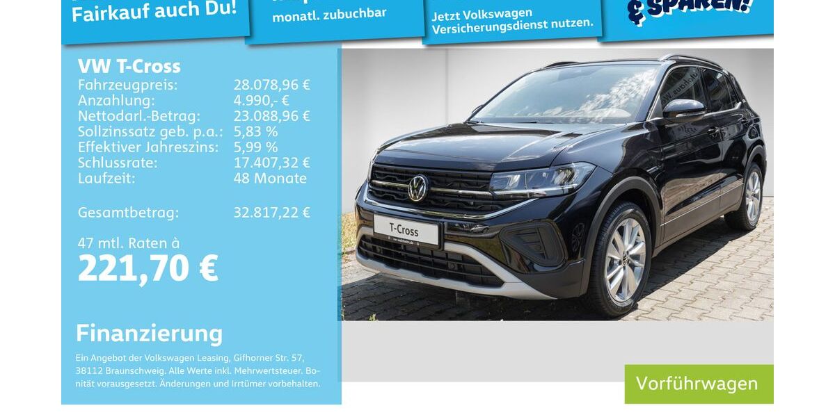VW T-Cross 9.900 km 25.999 &euro; Mannheim 68309