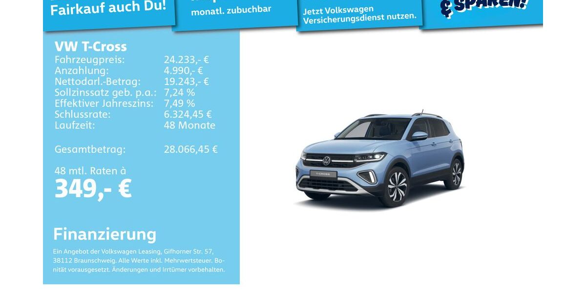 VW T-Cross 16.015 km 23.991 &euro; Mannheim 68309