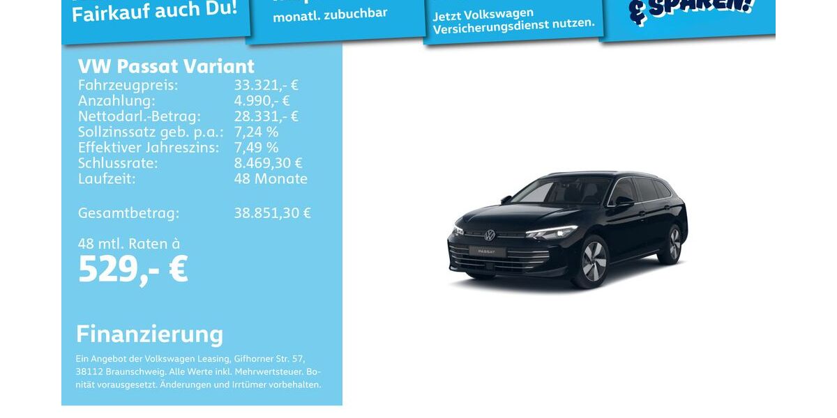 VW Passat Variant 22.101 km 31.991 &euro; Mannheim 68309