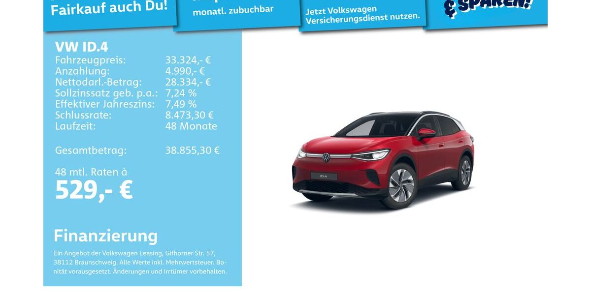 VW ID.4 7.814 km 32.991 &euro; Mannheim 68309