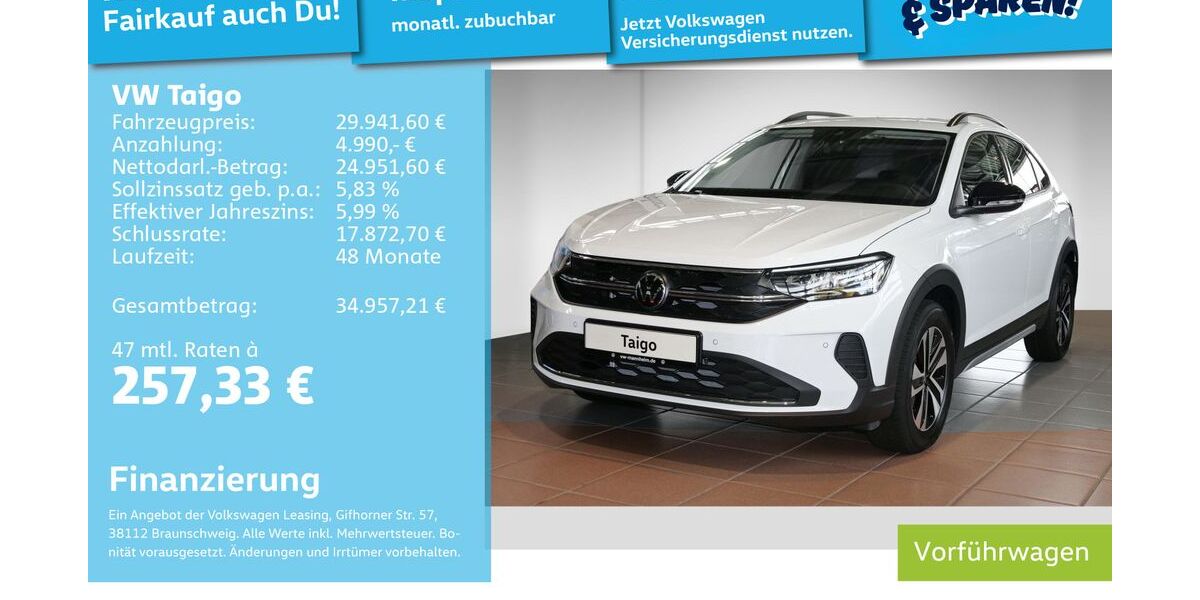 VW Taigo 9.900 km 28.790 &euro; Mannheim 68309