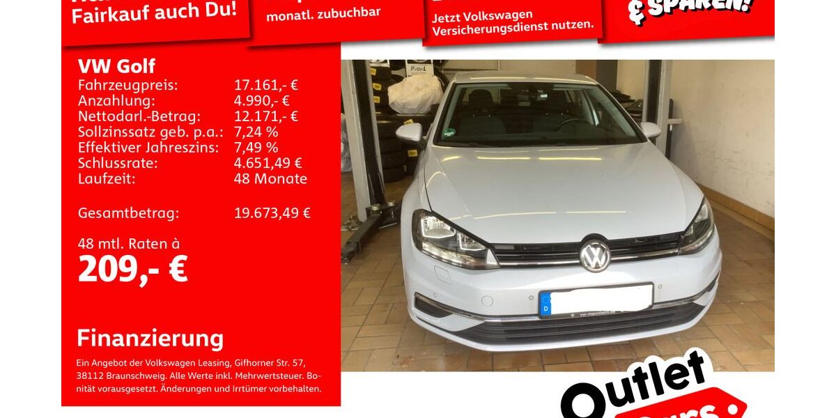 VW Golf 69.638 km 16.989 &euro; Mannheim 68309