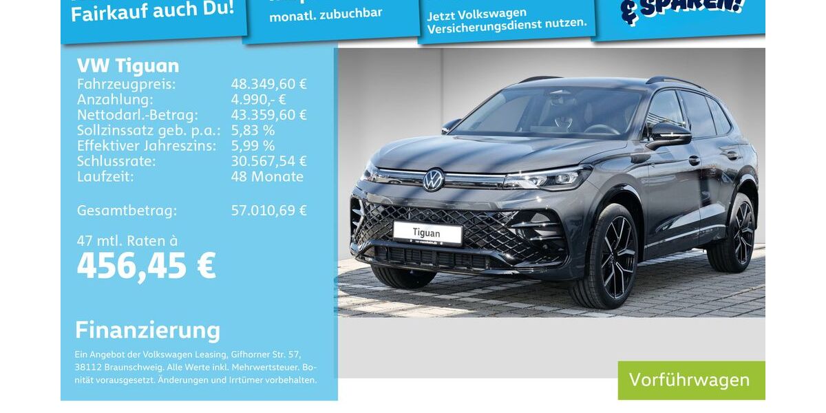VW Tiguan 29.900 km 46.490 &euro; Mannheim 68309
