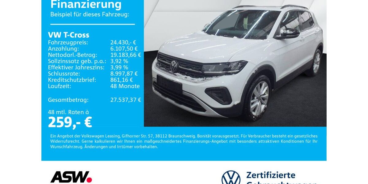 VW T-Cross 27.800 km 24.430 &euro; Sinsheim 74889