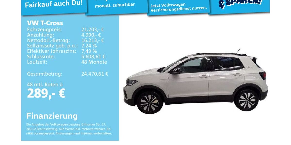 VW T-Cross 2.222 km 20.991 &euro; Mannheim 68309