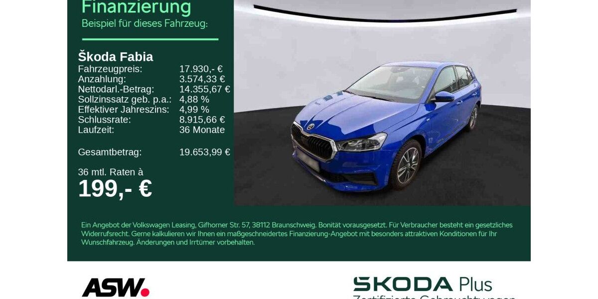 Skoda Fabia 16.600 km 17.430 &euro; Sinsheim 74889