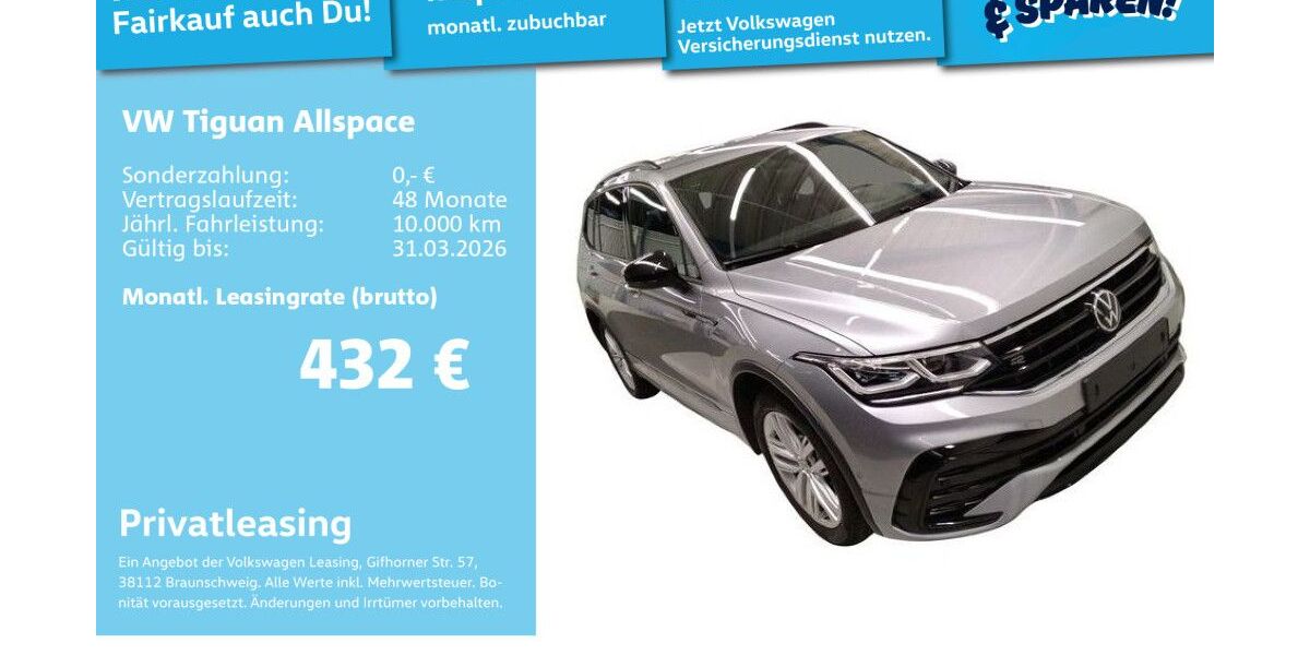 VW Tiguan Allspace 27.480 km 40.582 &euro; Mannheim 68309