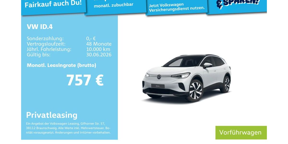 VW ID.4 9.900 km 51.999 &euro; Mannheim 68309